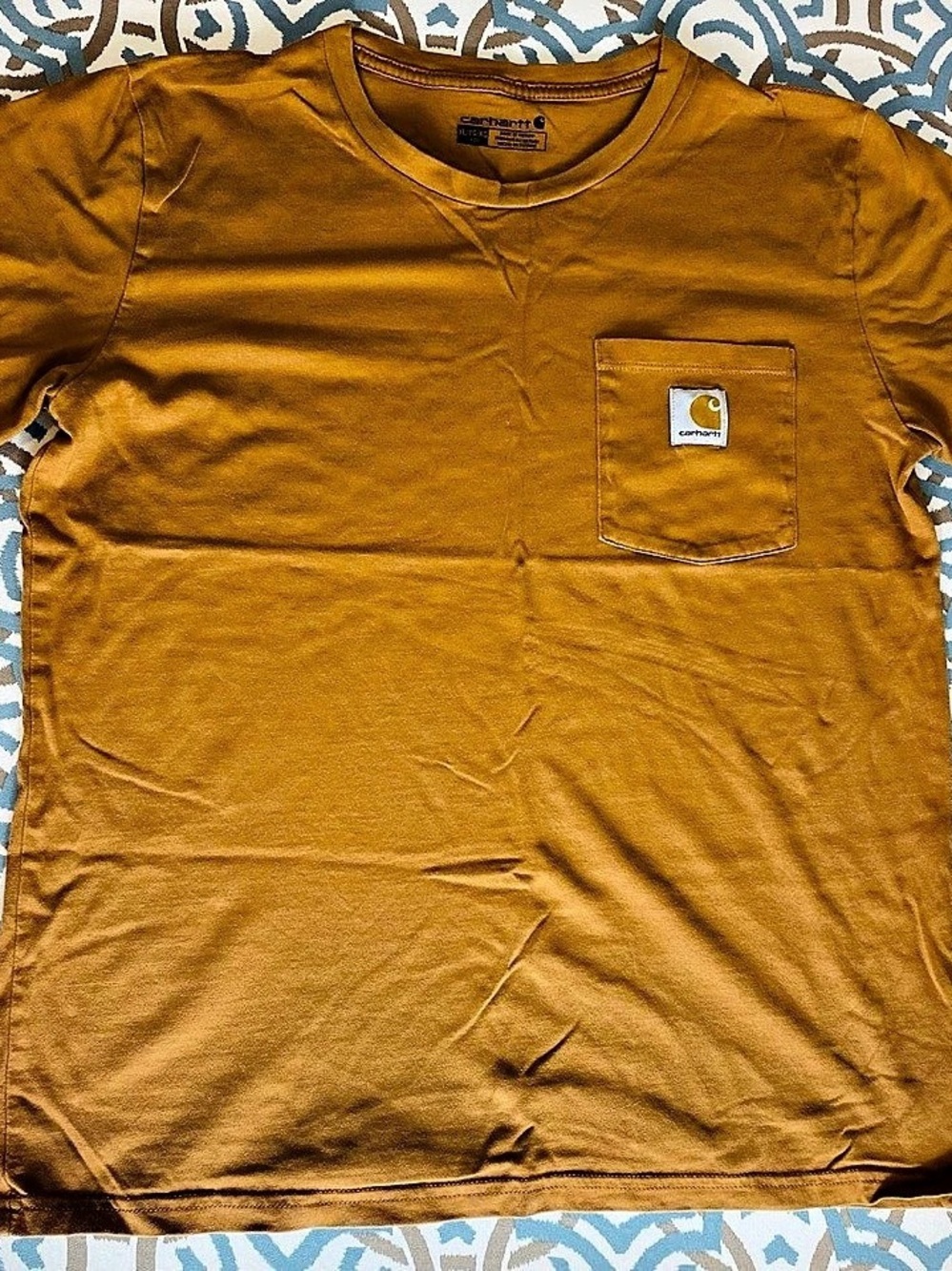 Carhartt boys Short Sleeve Pocket Tee in Brown Size XL